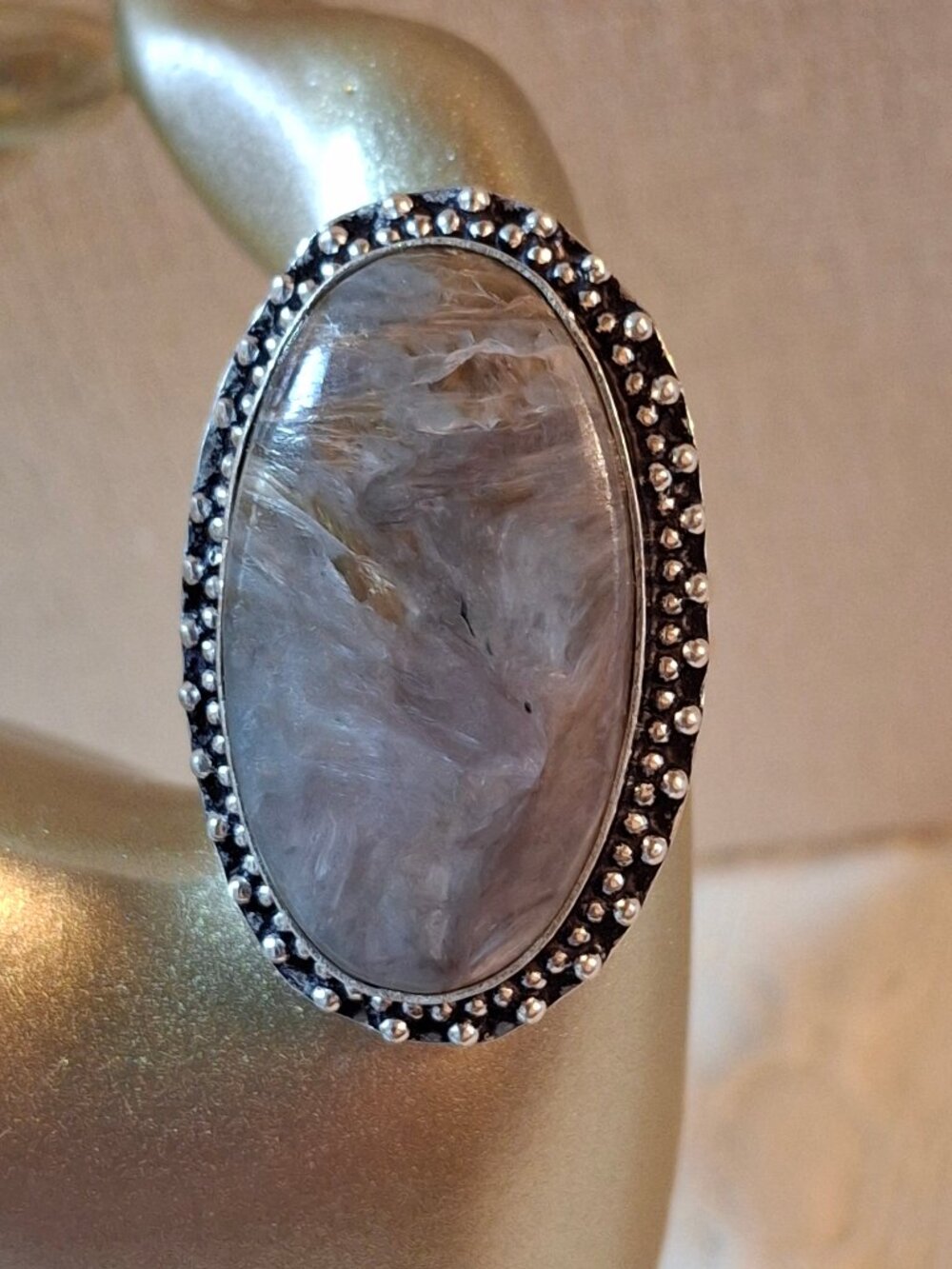 Ethnic Handmade Jasper Gemstone Ring Size 7.25 NWOT 357